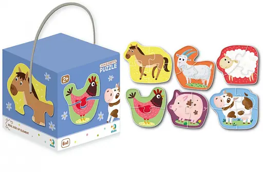 Детский пазл Домашние животные DoDo 300152, 2-3-4 элемента - фото 2