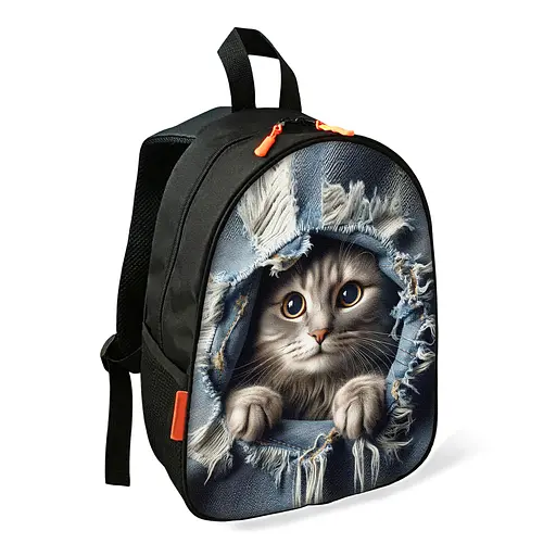 Рюкзак детский с котом школьный/городской 34х27х13 см для мальчика (02743)