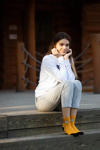 Набор носков 3 пары с надписями ORGANIC cotton бесшовные JILL ANTONY 35-37 - фото 8