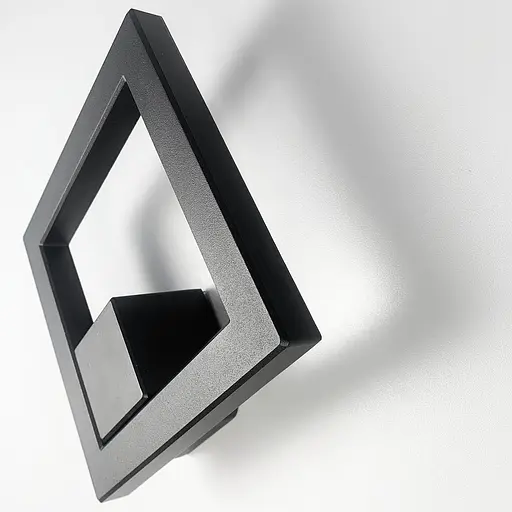 Фасадний чорний світильник у формі ромба | Line F | Арт. 9009 - фото 3