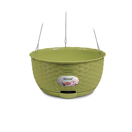 Вазон пластиковый подвесной NATURAL, круглый, с автополивом, 30 см, 5,9 л (75516)