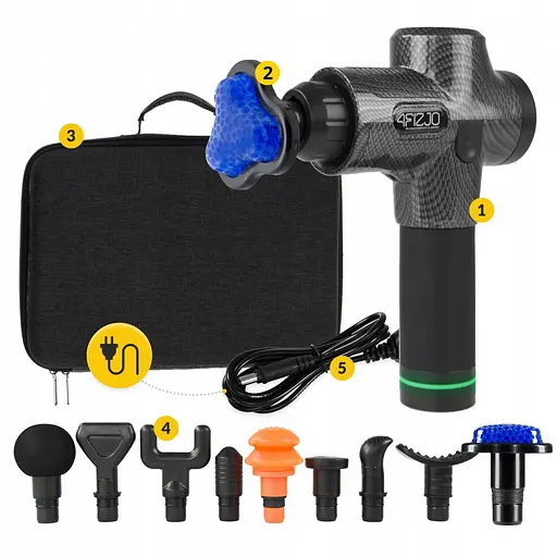 Ручной перкуссионный массажер 4FIZJO Massage Gun Ultra Cool Edition 100 Вт (массажный пистолет) MG05 (P-5905973401470) - фото 12
