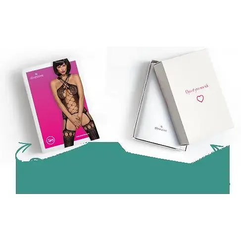 Бодистокинг Obsessive Bodystocking G313 S/M/L, шнуровка, геометрический декор - фото 7