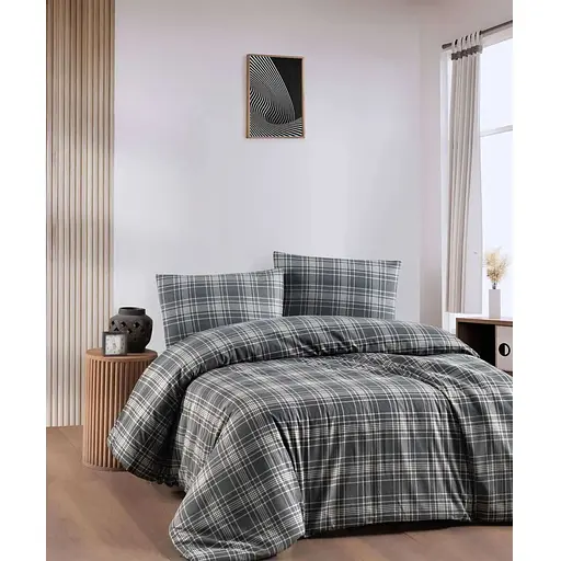 Постільна білизна Grey Plaid Фланель Cotton Collection pbe0052040 - фото 1