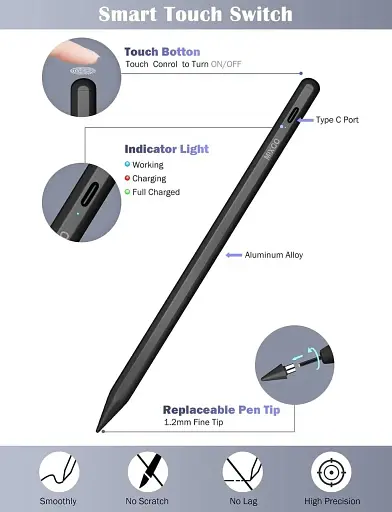 Стилус Mixoo для iPad, універсальна активна цифрова ручка iPad Stylus - фото 4