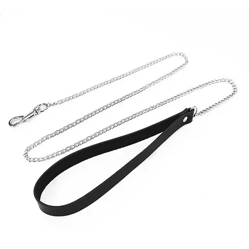 Повідець на ланцюжку з натуральної шкіри Art of Sex - Leash
