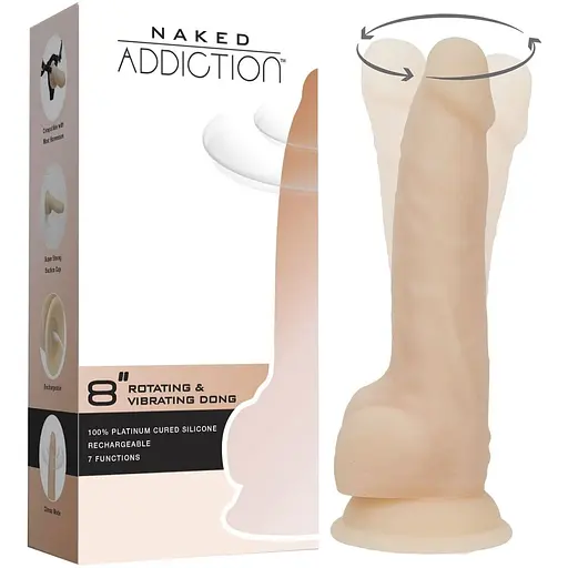 Фалоімітатор з вібрацією Addiction Naked James 8 Rotating & Vibrating Dong - фото 8