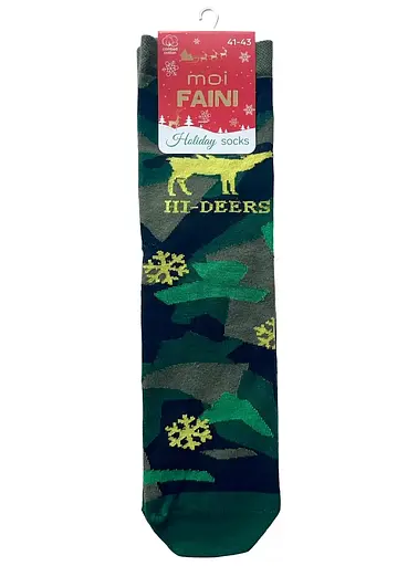 Шкарпетки Новорічні чоловічі з індійської бавовни HiDeers 113052 - фото 1