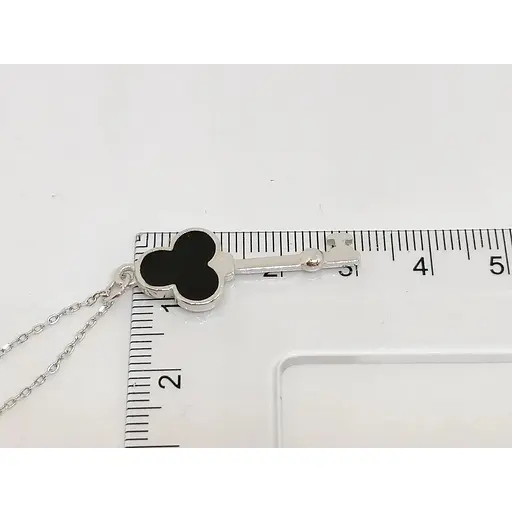 Срібне кольє Аметист з емаллю 1251343 - фото 4