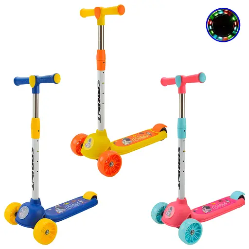 Самокат дитячий триколісний, 2 колеса PU зі світлом, заднє пластикове, SC2417 (В асортименті) - фото 2