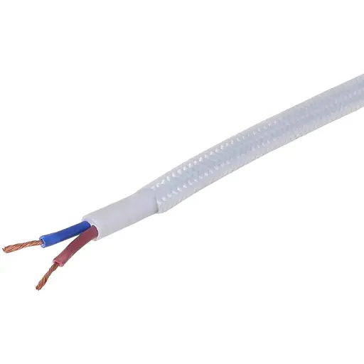 Декоративний кабель Brille IU-2 у тканинному обплетенні 2x0.75 WH (1 м) 42-127 білий