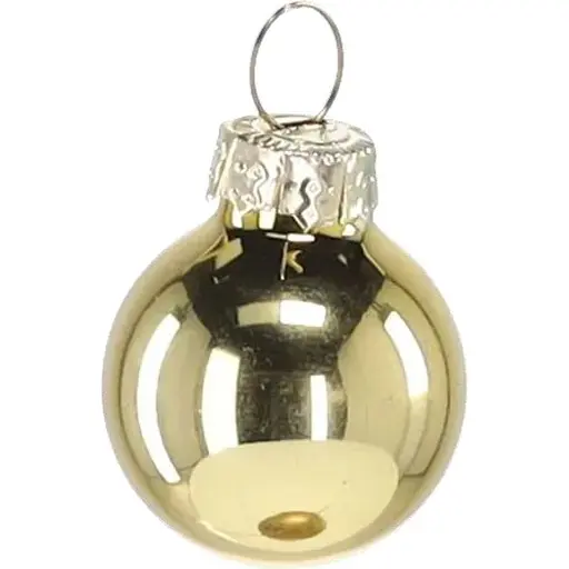 Комплект елочных шариков Chomik стеклянные 2.5 см золотистые 24 шт. (BOZ2126) - фото 3