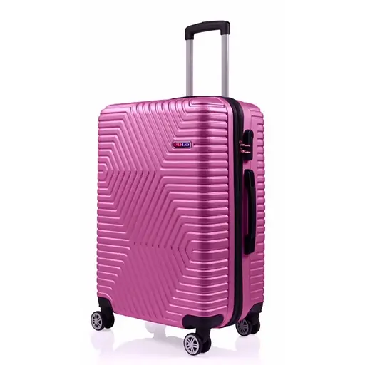 Чемодан Большой (L) Поликарбонат На 4-х Двойных Колесах 120Л POLO ПК014-L Розовый