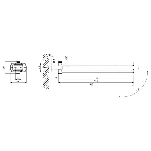 Тримач для рушників Kroner KRM Graz - GRP95614 (CV035536) - фото 3