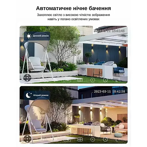 IP-камера уличная с аккумулятором и двойным объективом XON SmartCam Wi-Fi 8000mAh Solar 1080P (KCBSW22VW 3732) Белая - фото 6