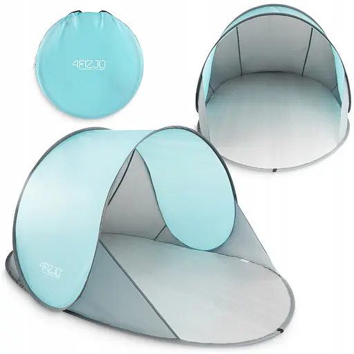 Намет пляжний 4FIZJO Pop-Up 195 x 120 см саморозкладний Grey/Mint (P-5905973401432) - фото 1