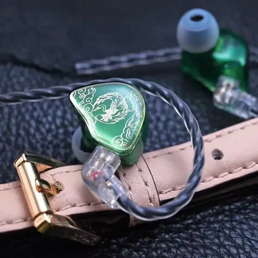 Вакуумные наушники Tangzu Wan'er Jade Green с динамическим излучателем зелени. - фото 4