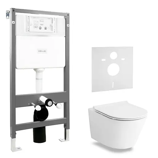 Комплект инсталляция 4 в 1 Volle Master Evo 212010 + унитаз Volle Nemo Rimless 13-17-316 с сидением Soft Close, Белый - фото 1