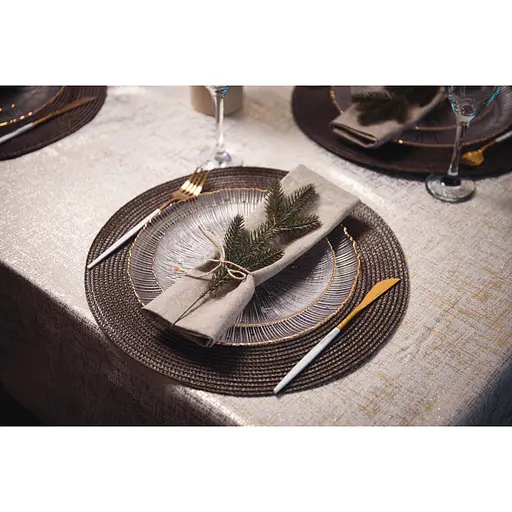 Скатертина Ardesto Shine 100% поліестер, золотавий 120х140 см (ART07SG) - фото 7