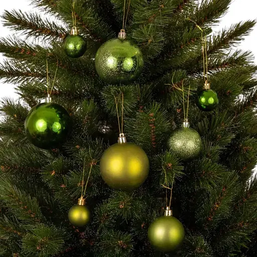 Набір ялинкових куль Mica Decorations зелені 4/6/8 см 46 шт. (1181995) - фото 2