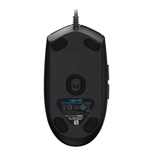 Мышь Logitech G102 LIGHTSYNC, Black, USB, оптическая, 200-8000 dpi, RGB-подсветка LIGHTSYNC, 6 программируемых механических кнопок с пружинным механизмом, 2.1 м (910-005823) - фото 5