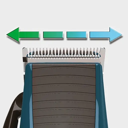 Машинка для стрижки Remington Apprentice, от сети, роторный мотор, насадок-5, титан.напыл., синий - фото 5