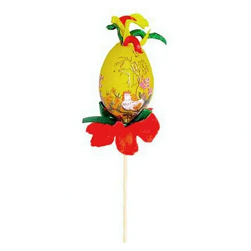 Пасхальный декор яйцо на палочке - фото 1