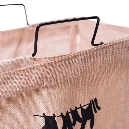 Кошик для білизни Yiwu HP-41-11BE з алюмінієвим каркасом 36х32х52 см бежевий - фото 7