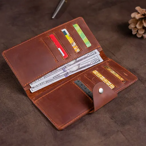 Мужской кожаный кошелек Shvigel 18х8.5х1 см acs0016048 - фото 9