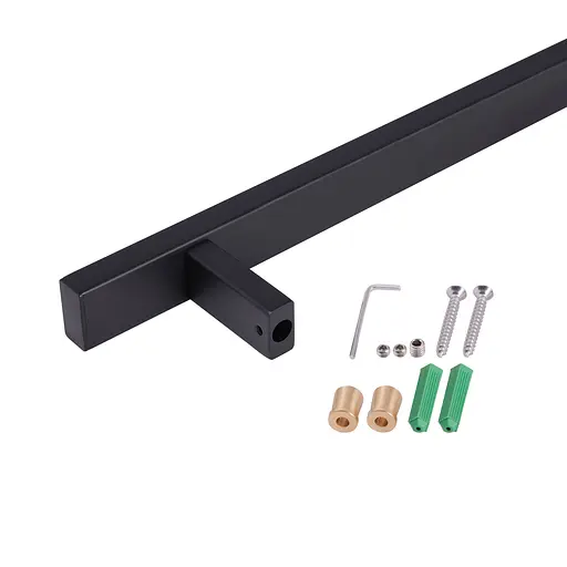 Душова стійка з тримачем універсальна Qtap Lepit 705 мм прямокутна QTLEP82103NB Black Matt Чорний матовий - фото 4