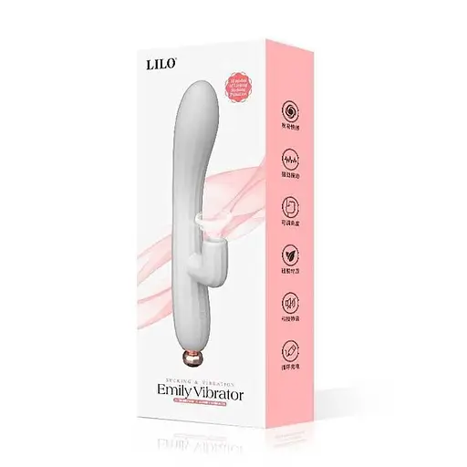 Вібратор кліторально-вагінальний Lilo Emily акумуляторний водонепроникний 21,3 см білий - фото 1