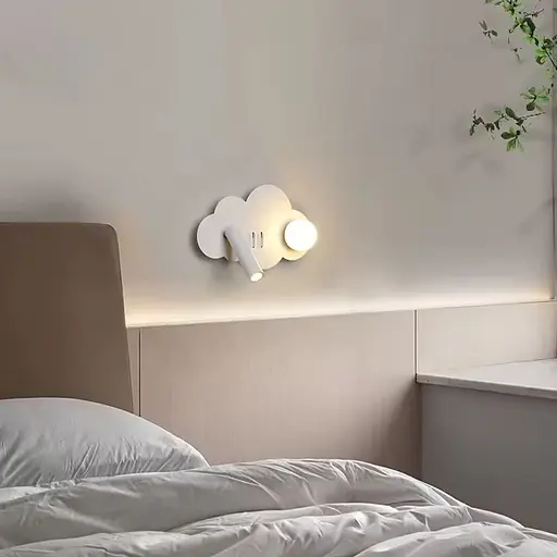 Ліве бра Line F Хмаринка у білому корпусі 24х17 см Арт. WJ031/2 WT Left  - фото 1