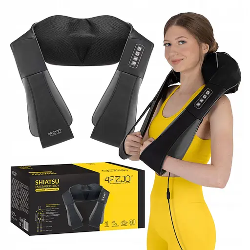 Накидка-масажер 4FIZJO Shiatsu Pro+ для шиї та спини 4FJ0564 Black/Grey (P-5907739319067) - фото 1