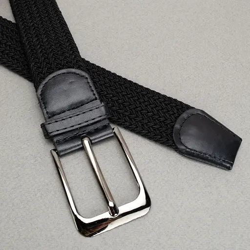 Ремінь гумка чоловічий PS-40044 (130 см) чорний плетений - фото 3