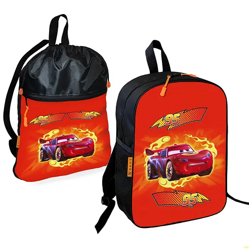 Школьный рюкзак детский Тачки Молния Маккуин + Сумка для обуви спортивной формы рюкзак-мешок мальчику (01847)