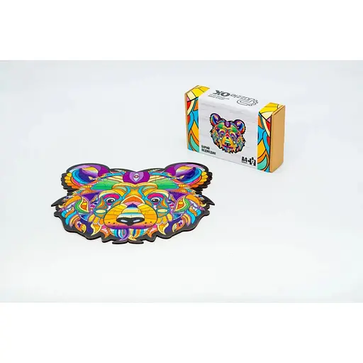 Фигурный деревянный пазл A4 Бурый Мишка PuzA4-01727, 22 детали - фото 2