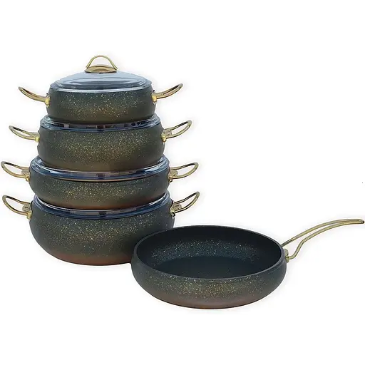 Набір каструль O.M.S. Collection 3024 для індукційної плити Зелений (Туреччина) - фото 1