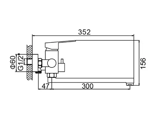 Змішувач для ванни WEZER EKO7A-01-BLACK - фото 4