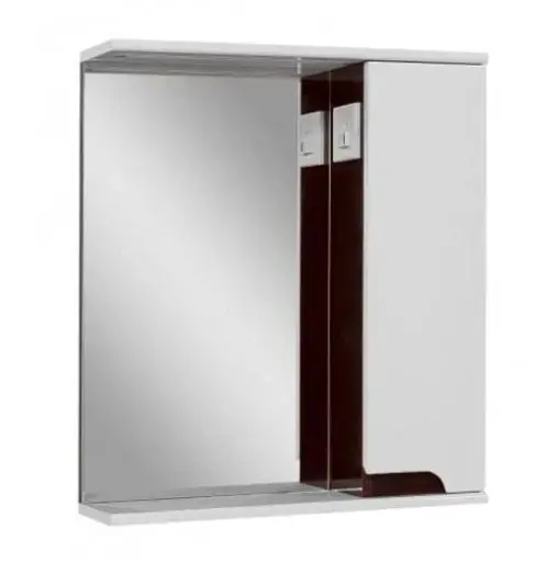 Зеркало ПіК Симпл со шкафчиком и LED подсветкой 70 см правое Венге 30412 - фото 1