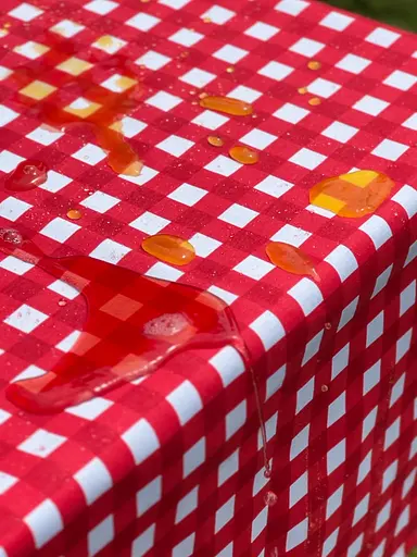 Водоотталкивающая Скатерть Красная клетка 220х140 см (+ 4 салфетки 30х40) - фото 4