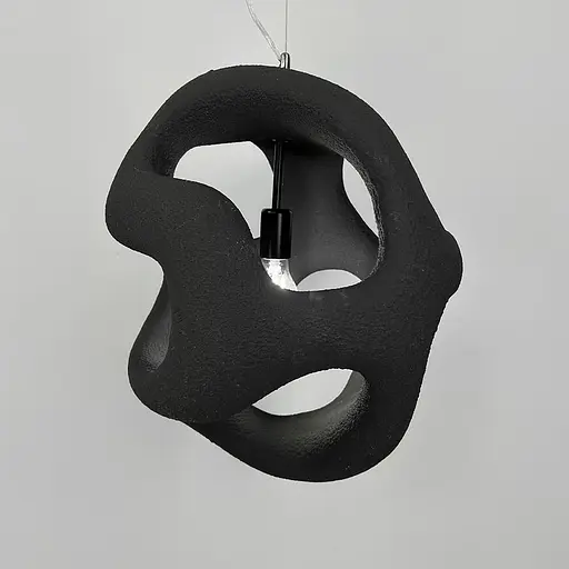 Гіпсовий світильник у чорному кольрі Ø 50 см | Арт. MJ34-450*500 BK | Line F - фото 6