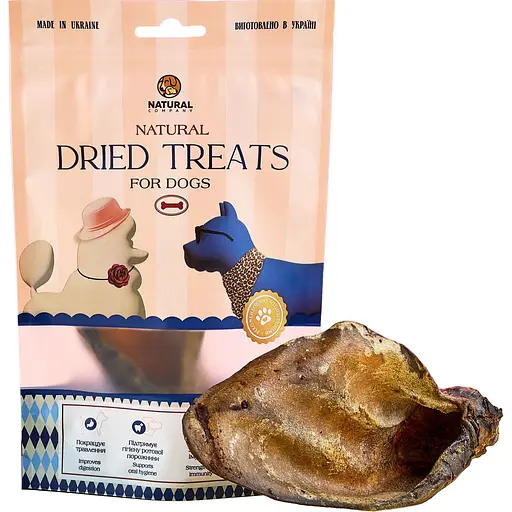 Ласощі для собак Natural вуха яловичі 2 шт.