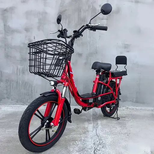 Електровелосипед Green Giant U18" 600W 48V 18Ah + сидіння/багажник червоний - фото 2