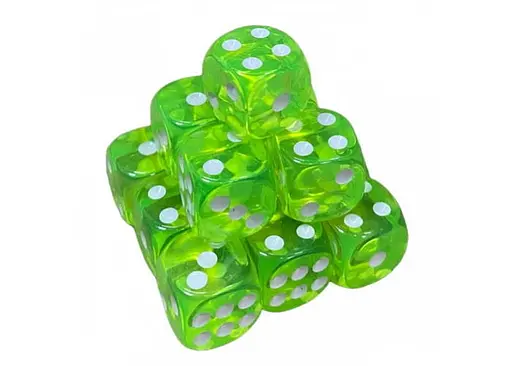 Настольная игра Games 7 Days Кубик D6 прозрачный с точками (салатовый) , 1 шт. (g7dtransd6dotslgreen)