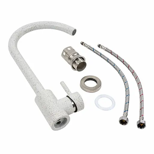 Змішувач для кухні Platinum 56 B NESP (3008 А) Топаз Білий - фото 2