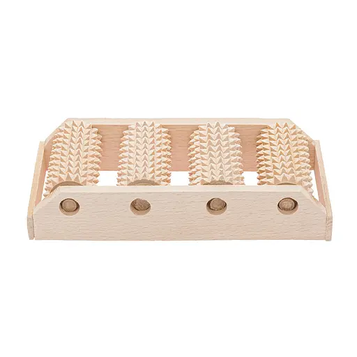 Масажер для ніг дерев'яний зубчастий на 4 ролики для однієї ноги 25х12.5х5 см, Woodly 84981 - фото 5