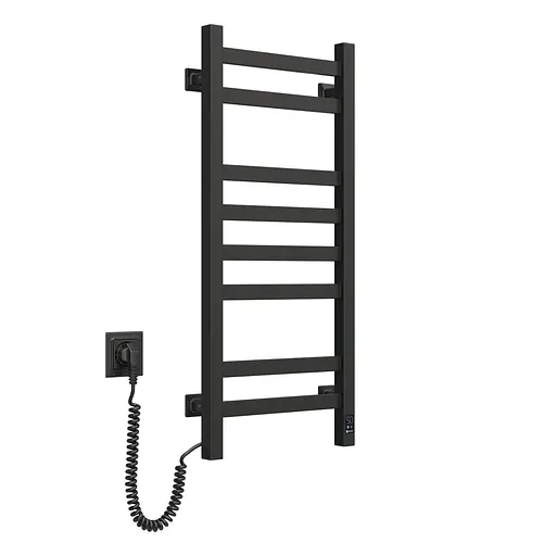 Електрична рушникосушка Navin Авангард 360x800 Sensor лівобічна з таймером, чорний муар 00-044050-5080, Чорний матовий, Ліве, Електронний - фото 3