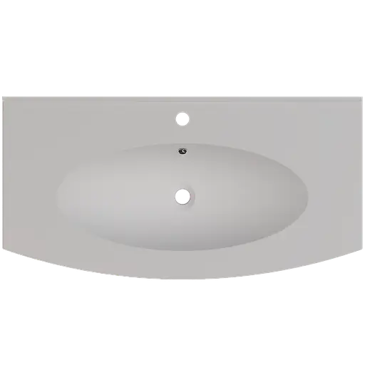 Раковина глянцевая врезная Amidicon Montana 100 1000x510 из литого камня MONTANA_100_HL, Белый - фото 4