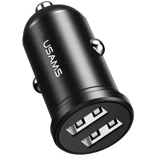 Автомобільний зарядний пристрій Usams CC114 C20 2.4A Dual USB Mini Car Charger Чорний - фото 1