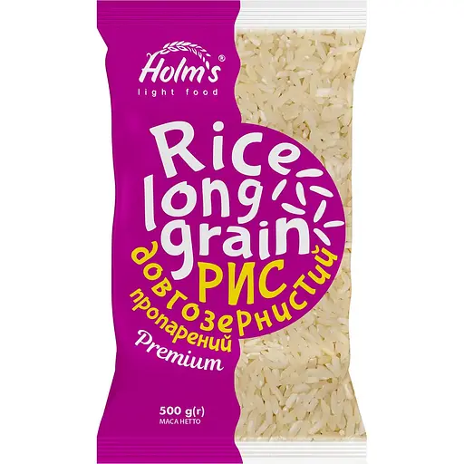 Рис довгозернистий Holm's light food пропарений 500 г